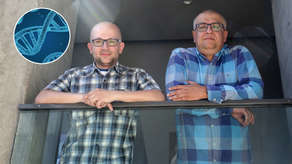 Szefowie Vitagenum: Tomasz Czernecki (z lewej), pracownik naukowy Katedry Biotechnologii, Mikrobiologii i Żywienia Człowieka Uniwersytetu Przyrodniczego w Lublinie i Piotr Lutek, ekonomista i menager 
