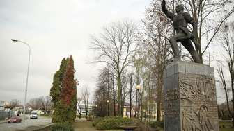 W świetle opinii IPN elementami wpływającymi na niezgodność pomnika z zapisami tak zwanej ustawy dekomunizacyjnej jest między innymi pistolet stylizowany na sowiecki pistolet PPSz-41 (potocznie zwany pepeszą)