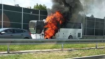 Lublin. Pożar autokaru przy al. Solidarności