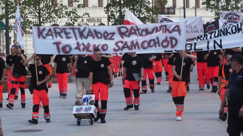 Ubiegłoroczny protest ratowników medycznych w Lublinie