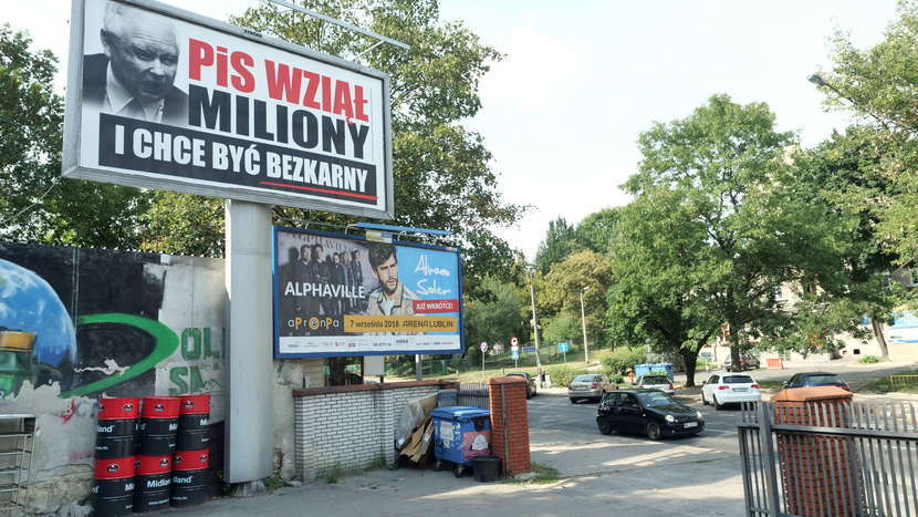 Billboard przy ul. Biernackiego w Lublinie
