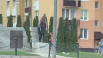 Kraśnik. Policja szuka mężczyzny "ujeżdżającego pomnik"