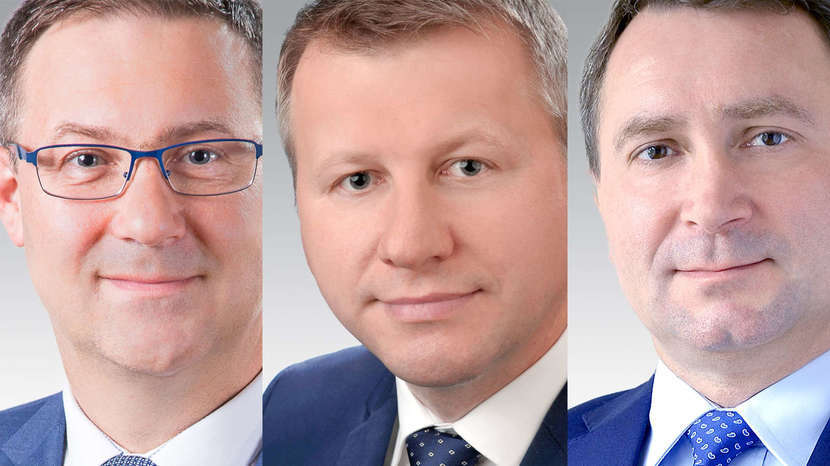 Od lewej: Andrzej Maj, Mariusz Socha, Marek Kos, 