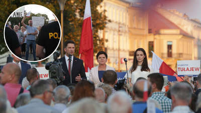 Beata Szydło w Lublinie. Awantura i przepychanki na placu Litewskim [zdjęcia, wideo]