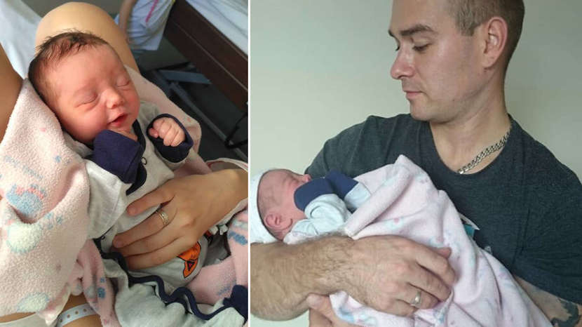 Pan Arek odebrał poród żony w piątek przed szpitalem. Na świat przyszła córeczka / fot. archiwum rodzinne