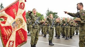 Przysięga żołnierzy obrony terytorialnej w Zamościu