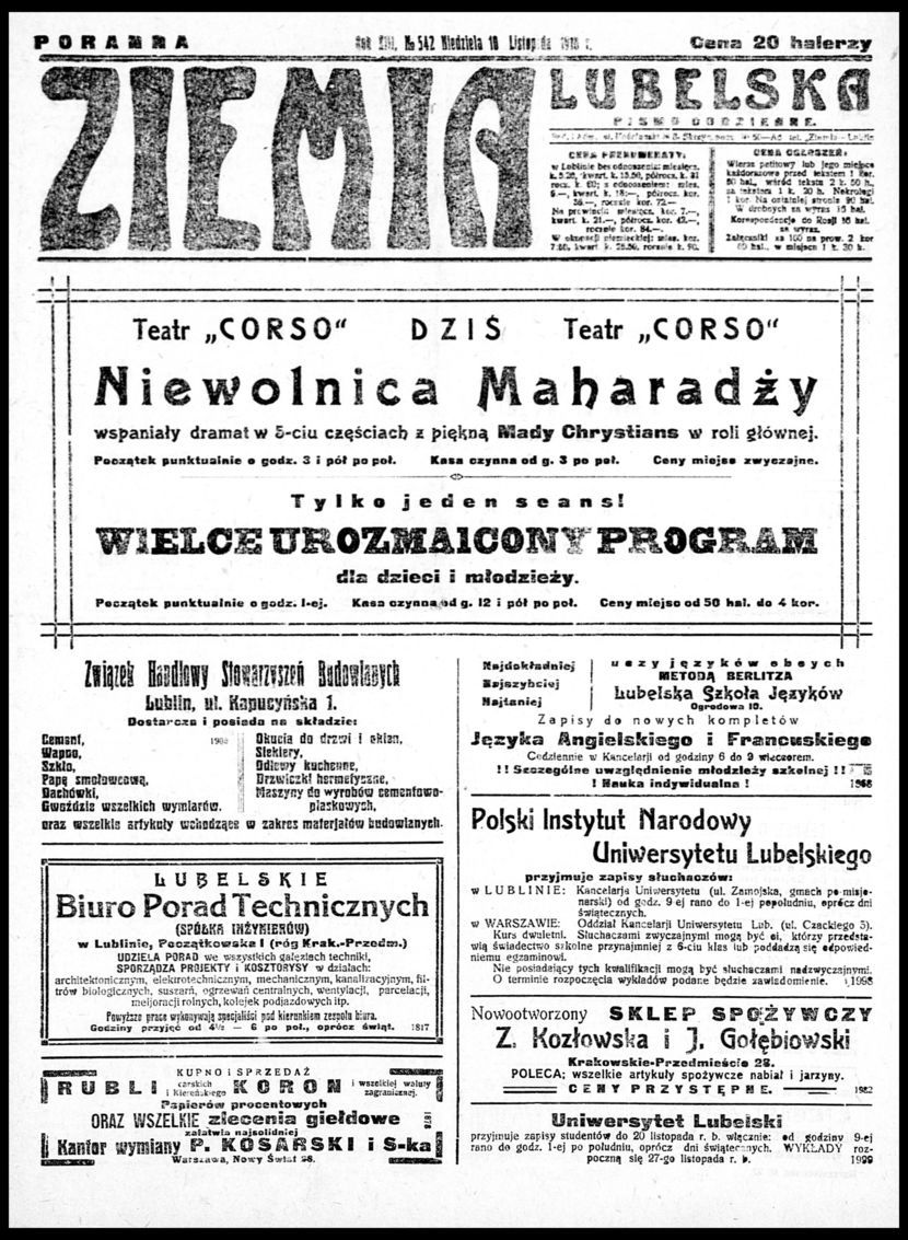 "Ziemia Lubelska" z 10 listopada 1918 r.