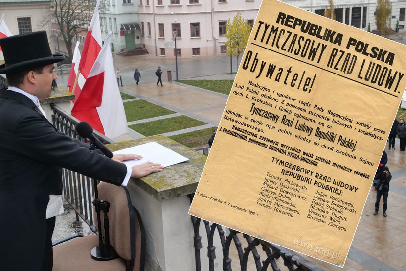 7 listopada 1918 roku w Pałacu Lubomirskich w Lublinie odbyło się pierwsze posiedzenie rządu. Ogłoszenie o powstaniu Tymczasowego Rządu Ludowego Republiki Polskiej, zwanego również „rządem lubelskim”