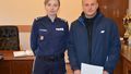 Dziś Pan Krystian odebrał podziękowania i gratulacje od Komendanta Powiatowego Policji w Krasnymstawie mł. insp. Wioletty Pawluk