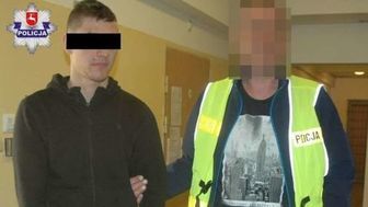 Kamil B. po zatrzymaniu przez policjantów