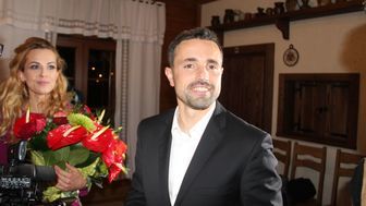 Michał Litwiniuk z żoną w swoim sztabie wyborczym tuż po ogłoszeniu wyników/ fot.EB