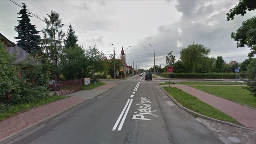 Skrzyżowanie ulicy Piaskowej i Leszczynowej w Białej Podlaskiej
