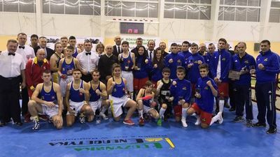 Uczestnicy XX Barbórkowego Meczu Bokserskiego o Puchar Prezesa LW Bogdanka SA