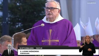 "Trzeba skończyć z nienawiścią". Mocne słowa o. Wiśniewskiego na pogrzebie prezydenta Gdańska [wideo]