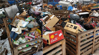 Podwórko mieszkańca Janopola od kilku lat przypomina wysypisko odpadów - twierdzą sąsiedzi