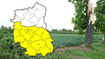 Zdjęcie zrobione po wczorajszej nawałnicy w gm. Wojciechów. Dzisiejsze ostrzeżenie obowiązuje dla centralnej i południowej części woj. lubelskiego