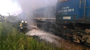 Lokomotywa w płomieniach, wypadek w Tarzymiechach [zdjęcia]