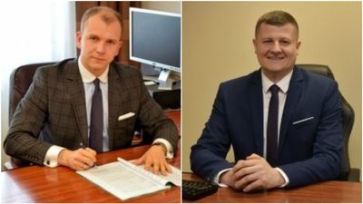 Od lewej: Dawid Kostecki, Michał Pelczarski (nowy wicestarosta)