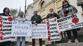 Manifestacja poparcia dla lubelskich nauczycieli. Kwiecień 2019 rok
