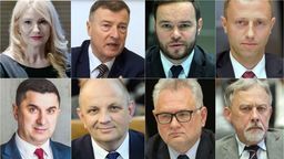 U góry (od lewej): Anna Augustyniak,  Krzysztof Kamiński, Krzysztof Komorski, Michał Mulawa, (na dole) Marceli Niezgoda, Tomasz Pitucha, Andrzej Pruszkowski, Adam Wasilewski.