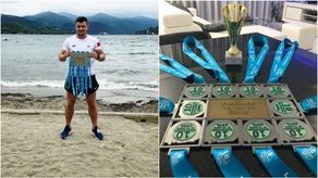 Artur Pszenniak z medalami za ,,Orta 10 in 10”