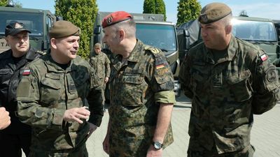 Gen. Wiesław Kukuła, gen Carsten Breuer i płk Tadeusz Nastarowicz