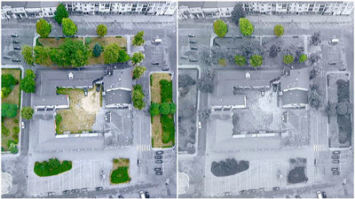 Po lewej: zieleń teraz. Po prawej: zieleń po rewitalizacji.