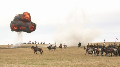 Bitwa pod Komarowem była największą bitwą konnicy w wojnie 1920. Polacy stracili 300 żołnierzy, Budionny 2/3 stanu Konarmii. Na zdjęciu ubiegłoroczna inscenizacja bitwy pod Komarowem
