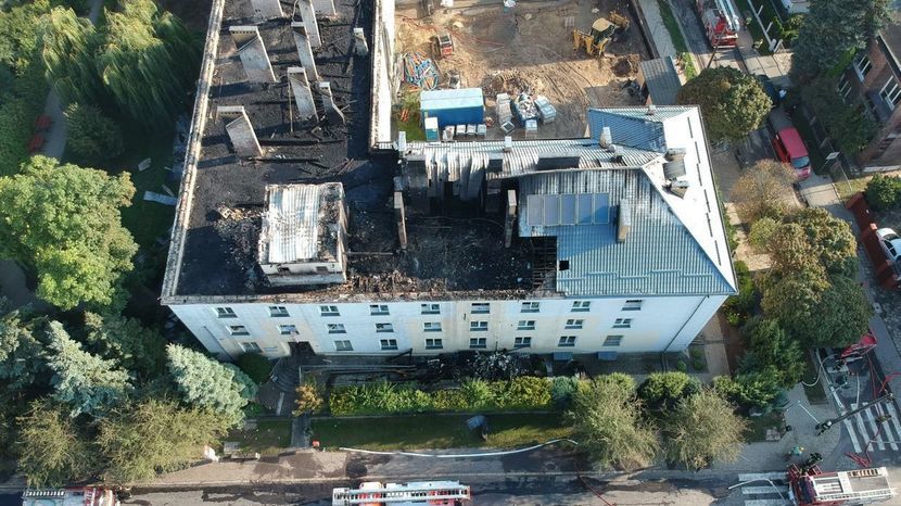 Tak po pożarze wyglądał z góry Dom Pomocy Społecznej przy ul. Głowackiego w Lublinie