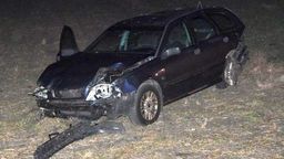 Sarna wybiegła na drogę, samochód dachował w rowie