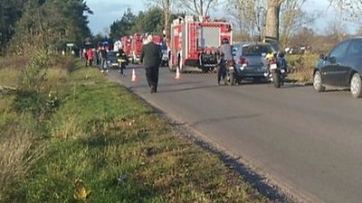Samochód zderzył się z motocyklem. Interweniował śmigłowiec LPR