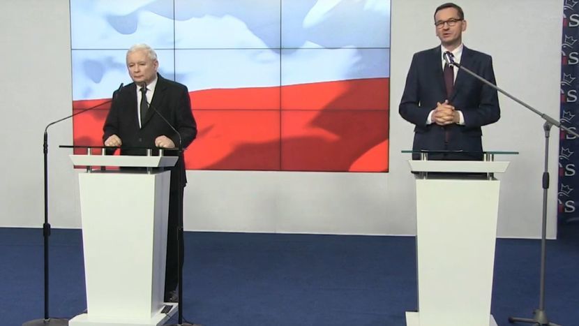 Premierowi Mateuszowi Morawieckiemu towarzyszył prezes PiS Jarosław Kaczyński