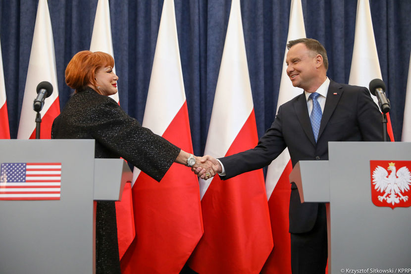 Spotkanie prezydenta z ambasador USA w Polsce Georgette Mosbacher