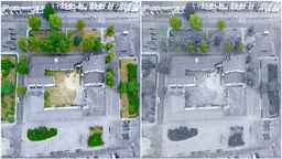 Po lewej: zieleń teraz. Po prawej: zieleń po rewitalizacji wg. projektu z 2014 r.