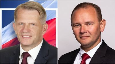 Dariusz Szustek i Piotr Płudowski, czyli były i obecny burmistrz Łukowa