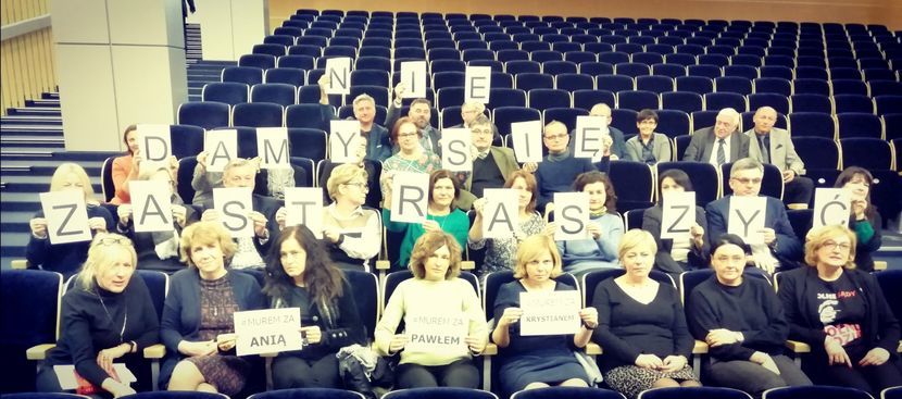 W środę lubelscy prawnicy spotkali się na UMCS na panelu dyskusyjnym "Wyrok TSUE i co dalej". Na zdjęciu niektórzy lubelscy sędziowie, którzy brali udział w spotkaniu