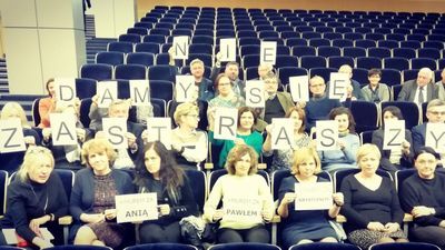 W środę lubelscy prawnicy spotkali się na UMCS na panelu dyskusyjnym "Wyrok TSUE i co dalej". Na zdjęciu niektórzy lubelscy sędziowie, którzy brali udział w spotkaniu