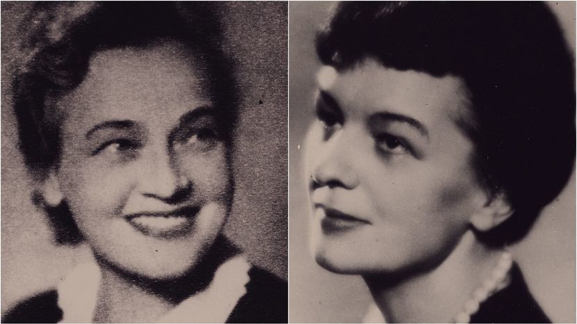 Maria Bielicka-Szczepańska (po lewej) -  absolwentka Konserwatorium Warszawskiego, aktorka i śpiewaczka. Aresztowana 19 sierpnia 1942 r. za działalność konspiracyjną, więziona na Pawiaku. 17 stycznia 1943 r. przeniesiona na Majdanek. 12 kwietnia 1944 r. wywieziona do KL Auschwitz-Birkenau, następnie do KL Ravensbrück i Neustadt-Glewe. Po wojnie pracowała jako aktorka teatralna w Łodzi i Warszawie. Zmarła w 1989 r.<br />
<br />
Helena Kurcyusz (po prawej) - absolwentka Wydziału Architektury Politechniki Warszawskiej. Córka Zygmunta Słomińskiego, przedwojennego prezydenta Warszawy. Jesienią 1942 r. została aresztowana i osadzona w więzieniu na Pawiaku. Od stycznia 1943 r. do kwietnia 1944 r. przebywała w KL Lublin, gdzie otrzymała numer 4609. Z Majdanka została przeniesiona do KL Ravensbrück, a następnie do Neubrandenburg. Po wojnie mieszkała w Szczecinie i pracowała jako urbanistka. Zmarła w 1999 r.