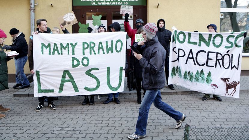 7 stycznia 2020 r. Pikieta przeciwko zmianom w prawie pod lubelską siedzibą Polskiego Związku Łowieckiego