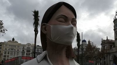 Rzeźba w ramach tegorocznej edycji Fiesta de Las Fallas w Walencji (większość wydarzeń została w ostatniej chwili odwołana)