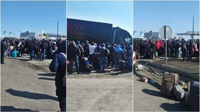 Setki Ukraińców koczują w Dorohusku. Bez wody, toalet, śpią pod gołym niebem, bo nie mogą pieszo przekroczyć granicy