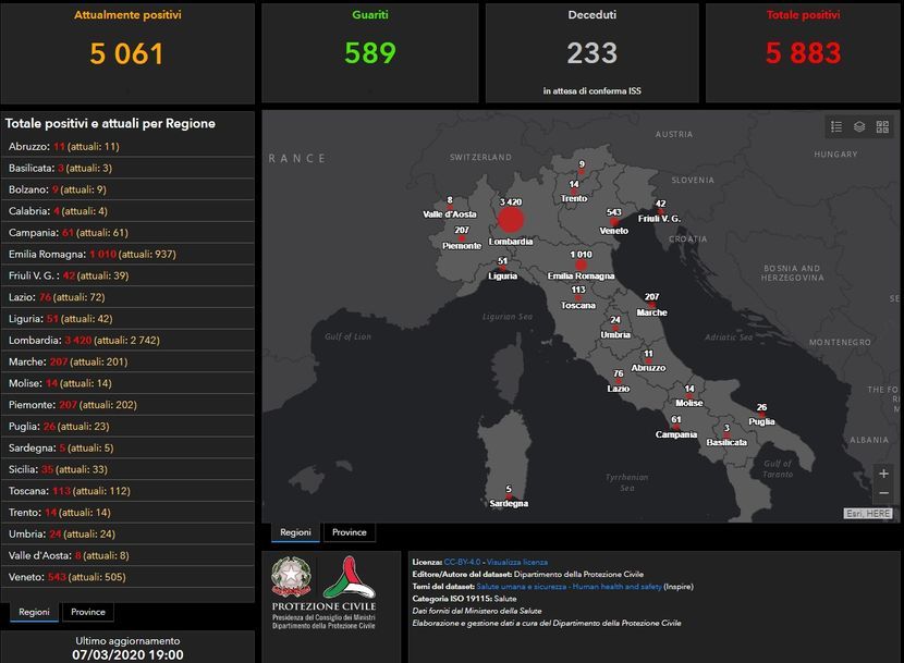 Aktualna liczba zachorowań na koronawirusa we Włoszech z podziałem na regiony