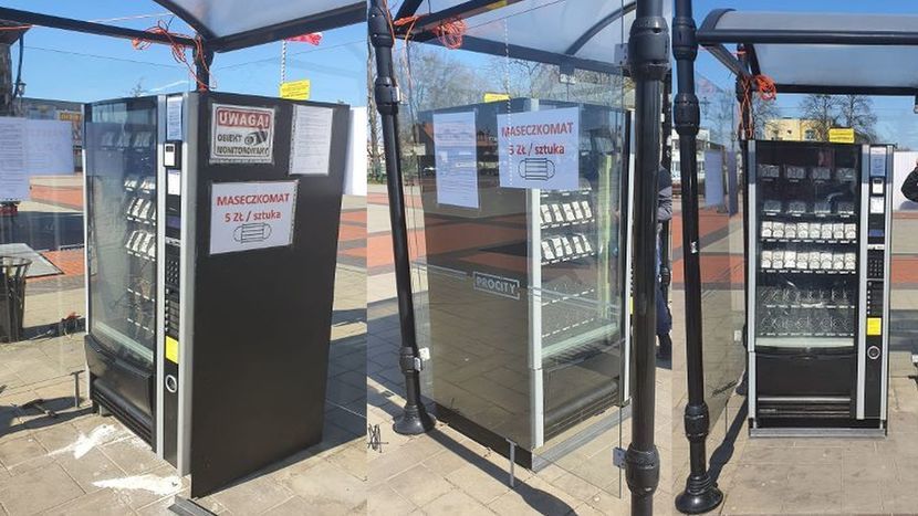 Automat do wydawania maseczek ochronnych stanął przy ul. Kilińskiego, w centrum Kurowa