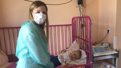 Kacperek Boruta z mamą 