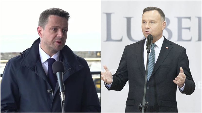 Rafał Trzaskowski (z lewej) i Andrzej Duda cieszą się największym poparciem w sondażu.