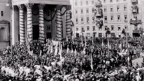 Warszawa, 18 maja 1920. Uroczysta msza w kościele św. Aleksandra na cześć Naczelnego Wodza Józefa Piłsudskiego