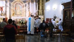 2 maja 2020 kościół parafii pw. Nawrócenia św. Pawła w Lublinie. 