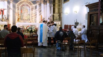 2 maja 2020 kościół parafii pw. Nawrócenia św. Pawła w Lublinie. 