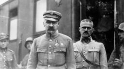 Białoruś, 20 kwietnia 1920. Józef Piłsudski z gen. Władysławem Jungiem, dowódcą 15 Dywizji Piechoty