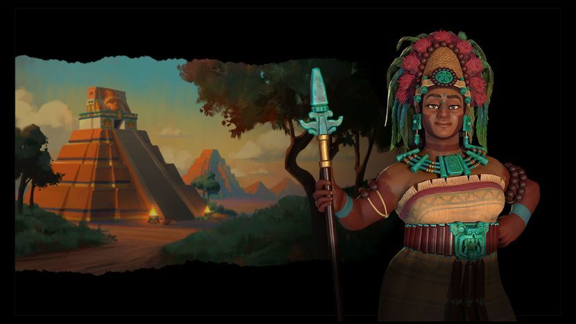 Pani Szóste Niebo, przywódczyni Majów w dodatku Maya & Gran Colombia Pack do gry Civilization VI
